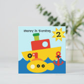 Gepersonaliseerd Boats Birthday Invitation Kaart (Staand voorkant)