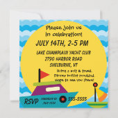 Gepersonaliseerd Boats Birthday Invitation Kaart (Achterkant)