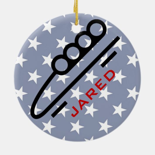 Gepersonaliseerd BobSledding-Ornament Keramisch Ornament (Achterkant)