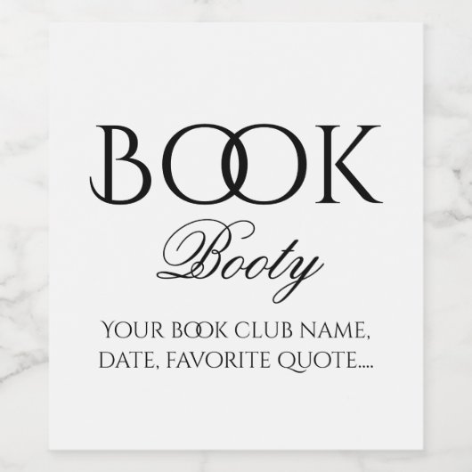 Gepersonaliseerd boek Booty Wijn Label Wijn Etiket (Enkel label)