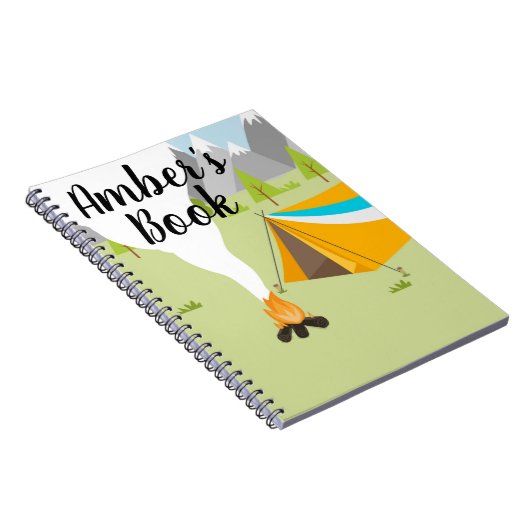 Gepersonaliseerd Boek met een kampeerthema Notitieboek (Rechterzijde)