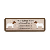 Gepersonaliseerd boer geitenbeslag retour adres la etiket (Voorkant)