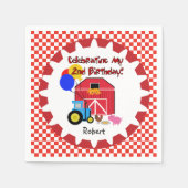 Gepersonaliseerd Boerderij 2e verjaardag van de lu Servetten (Voorkant)