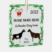 Gepersonaliseerd Boerderij kerstmis LaMancha Dairy Keramisch Ornament (Rechts)