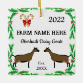 Gepersonaliseerd Boerderij Kerstmis Oberhasli Dair Keramisch Ornament (Voorkant)