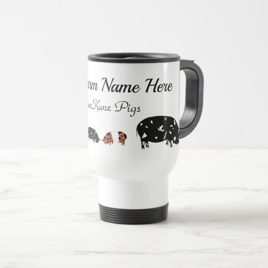 Gepersonaliseerd Boerderij KuneKune Pig Reisbeker (Voorkant rechts)