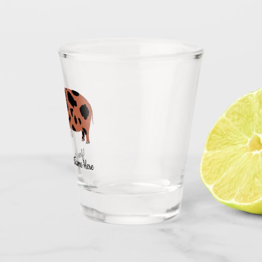 Gepersonaliseerd Boerderij KuneKune Pig Shot Glas (Rechts)