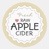 Gepersonaliseerd Boerderij Stijl Zelfgemaakte Appl Ronde Sticker (Voorkant)