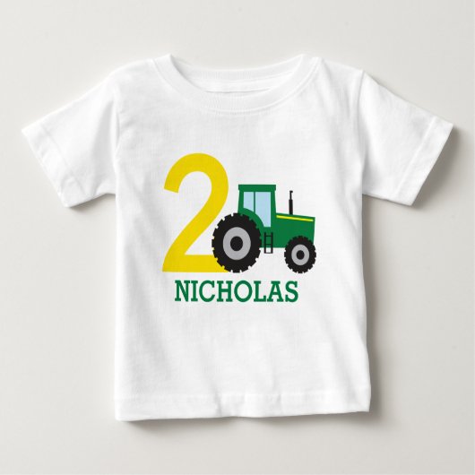 Gepersonaliseerd Boerderij Tractor Birthday Shirt (Voorkant)