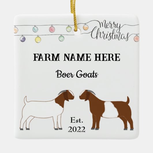 Gepersonaliseerd Boerderij van Boergeit Witte Kers Keramisch Ornament (Voorkant)