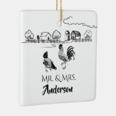 Gepersonaliseerd Boerderij van de heer & mevrouw C Keramisch Ornament (Rechts)