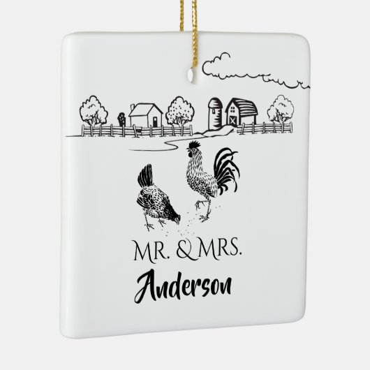 Gepersonaliseerd Boerderij van de heer & mevrouw C Keramisch Ornament (Rechts)