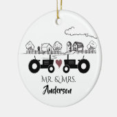 Gepersonaliseerd Boerderij van de heer & mevrouw T Keramisch Ornament (Links)