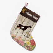 Gepersonaliseerd Boerderij van LaMancha Dairy Goat Kleine Kerstsok (Voorkant (Hangend))