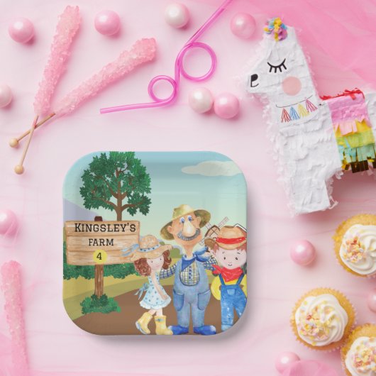 Gepersonaliseerd Boerderij van MacDonald's Papieren Bordje (Feest)