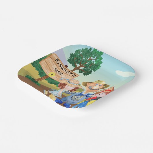 Gepersonaliseerd Boerderij van MacDonald's Papieren Bordje (Gebogen)