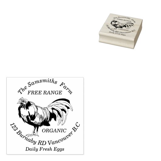 Gepersonaliseerd Boerderij voor kippeneieren Rubberstempel (Gestempeld)