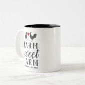 Gepersonaliseerd Boerderij zoet Boerderij Tweekleurige Koffiemok (Voorkant links)