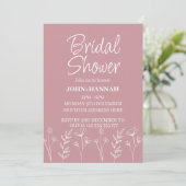 Gepersonaliseerd Boho Blush Pink Floral Vrijgezell Kaart (Staand voorkant)