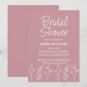 Gepersonaliseerd Boho Blush Pink Floral Vrijgezell Kaart (Voorkant / Achterkant)