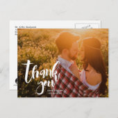 Gepersonaliseerd, boho, Bruiloft Dank je Script Aankondigingskaart (Voorkant / Achterkant)