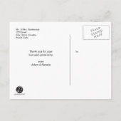 Gepersonaliseerd, boho, Bruiloft Dank je Script Aankondigingskaart (Achterkant)