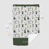 Gepersonaliseerd Boho Potted House Plant Patroon Golfhanddoek (Insitu)