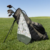 Gepersonaliseerd Boho Potted House Plant Patroon Golfhanddoek (Groen)