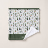 Gepersonaliseerd Boho Potted Plant Patroon Bad Handdoek (Wasdoekje)