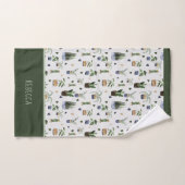 Gepersonaliseerd Boho Potted Plant Patroon Bad Handdoek (Handdoek)