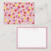 Gepersonaliseerd Boho roze Moderne Floral patroon Notitiekaartje (Voorkant / Achterkant)
