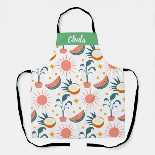 Gepersonaliseerd Boho-stijl print over het hele Sc Schort (Voorkant)