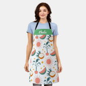 Gepersonaliseerd Boho-stijldruk over Schort (Gedragen)