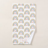 Gepersonaliseerd Boho Waterverf Rainbow-patroon Bad Handdoek (Handdoek)