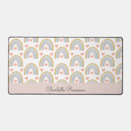 Gepersonaliseerd Boho Waterverf Rainbow-patroon Bureaumat