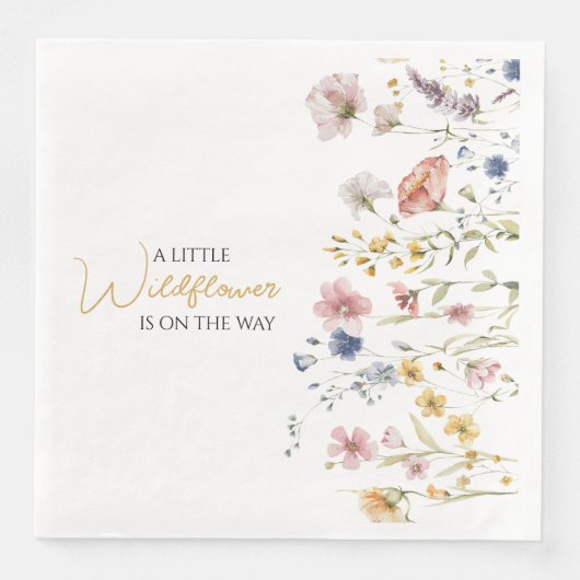 Gepersonaliseerd Boho Wildflower Baby shower Servet (Voorkant)