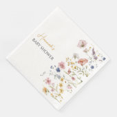 Gepersonaliseerd Boho Wildflower Baby shower Servet (Hoek)