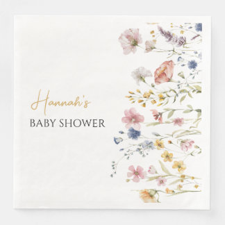Gepersonaliseerd Boho Wildflower Baby shower Servet