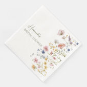 Gepersonaliseerd Boho Wildflower Vrijgezellenfeest Servet (Hoek)
