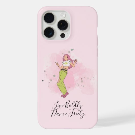 Gepersonaliseerd Bold Dance Moves iPhone Case 15 Hoesje (Achterkant)