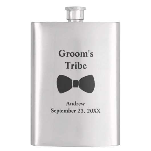 Gepersonaliseerd boog Stropdas Groomsmen gift Groo Flacon (Voorkant)