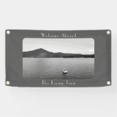 Gepersonaliseerd bootdecor grijs ponton spandoek (Horizontaal)