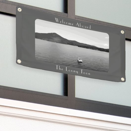 Gepersonaliseerd bootdecor grijs ponton spandoek (Buitenkant Gebouw)