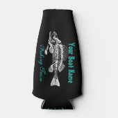 Gepersonaliseerd Bootnaam met Skeleton Vis Flesjeskoeler (Voorkant)