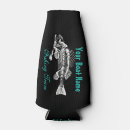 Gepersonaliseerd Bootnaam met Skeleton Vis Flesjeskoeler