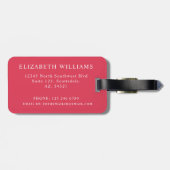 Gepersonaliseerd Bord geel bloemig roze rood Bagagelabel (Achterkant horizontaal)