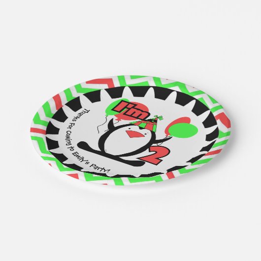 Gepersonaliseerd Bord pinguïn 2e verjaardag (Gekanteld)