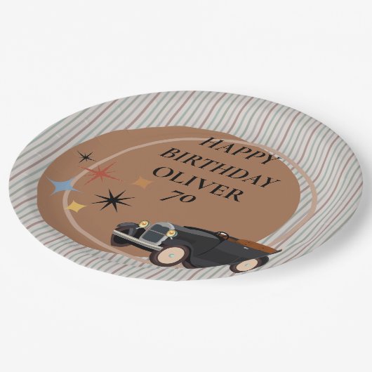 Gepersonaliseerd Bord voor retro-auto op zaterdag (Gekanteld)