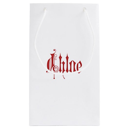 Gepersonaliseerd borstdeel Chloe Red Klein Cadeauzakje (Achterkant)