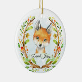 Gepersonaliseerd bos Fox Ornament voor Baby Boy (Rechts)